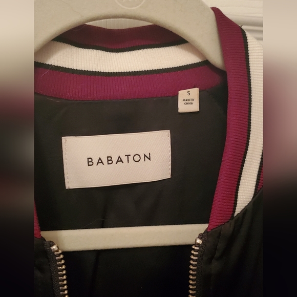 Black Satin Babton Bomber Jacket - Picture 3 of 3